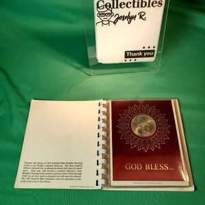 FRANKLIN MINT MEDALLIC (3 DIFF) GREETING (XMAS) CARDS 1969 EDITION SPIRAL BOUND